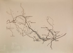 南部鉄道のソシエタイタリアーナ：1883年のテルニ-リエティ鉄道線の地図 作： Italian School